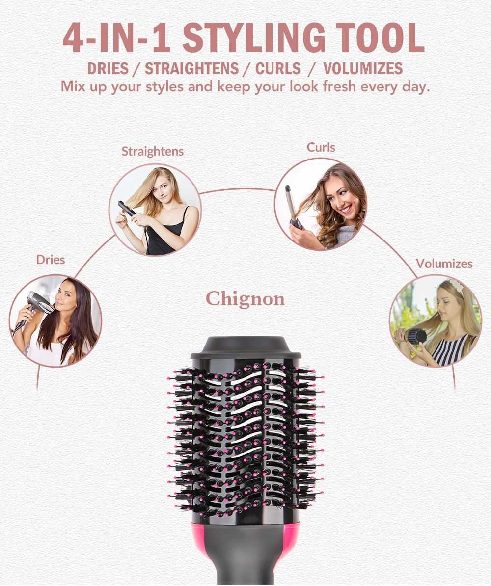 Hot Air Brush Multi-Function Hair Dryer